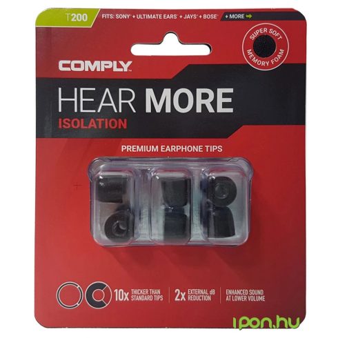 COMPLY Isolation T-200 memóriahab fülilleszték L fekete