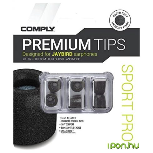 COMPLY Sport Pro for Jaybird earphones memóriahab fülilleszték fekete