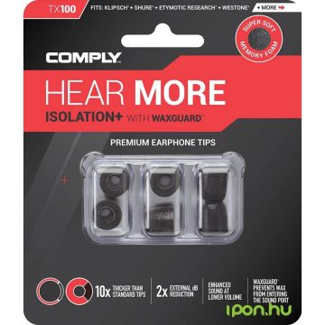   COMPLY Isolation Plus Tx-100 memóriahab fülilleszték L fekete