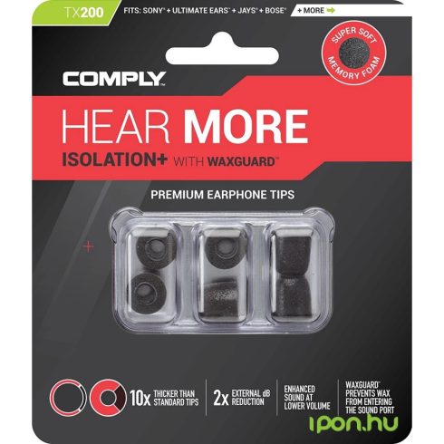 COMPLY Isolation Plus Tx-200 memóriahab fülilleszték S fekete