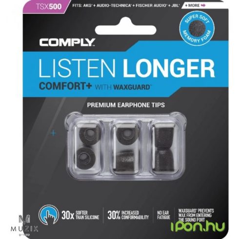 COMPLY Comfort Plus Tsx-500 memóriahab fülilleszték L fekete