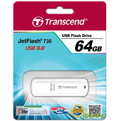 TRANSCEND JetFlash 730 64GB USB 3.0 Fehér