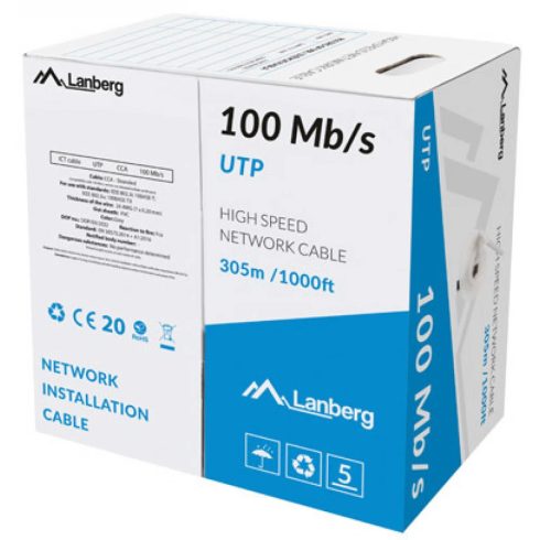 LANBERG CAT5 Összekötő Szürke 305m LCU5-11CC-0305-S