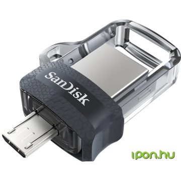   SANDISK Ultra Dual Drive m3.0 256GB USB 3.0 + microUSB Fekete-Ezüst