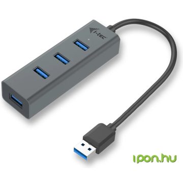   ITEC USB 3.0 Metal passive HUB 4 port without power adapter fekete