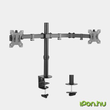   HARMANTRADE DLA12 Dupla asztali karos LCD - LED monitor tartó