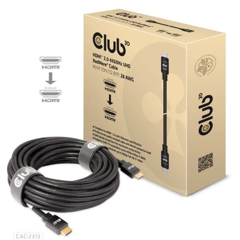 CLUB3D HDMI 2.0 Összekötő Fekete 10m CAC-2313