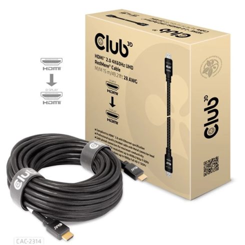 CLUB3D HDMI 2.0 Összekötő Fekete 15m CAC-2314