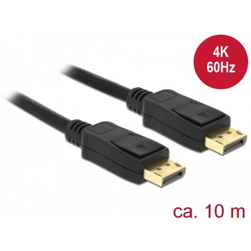 DELOCK DisplayPort 1.2/1.2a Összekötő Fekete 10m 84862