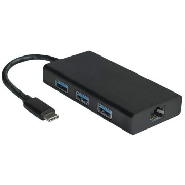   VALUELINE USB 3.1 Type C HUB 3 portos + Gigabit Ethernet Adapter