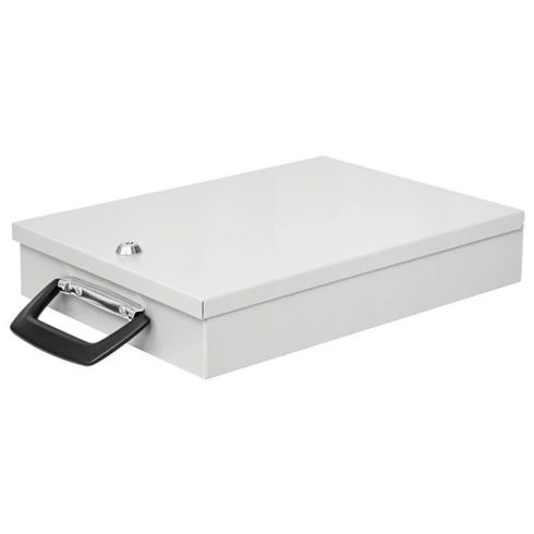 WEDO Fém dokumentum tároló doboz A4 36.5x26x6.7 cm világos szürke
