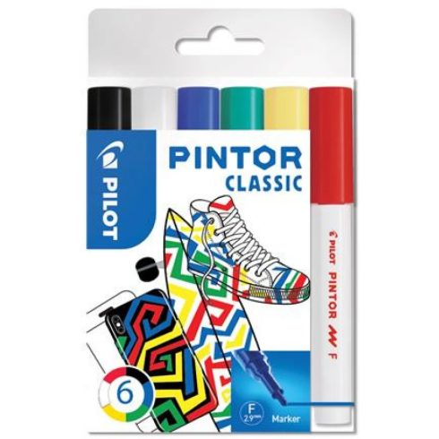 PILOT Pintor F Dekormarker készlet 1 mm 6 különböző klasszikus szín