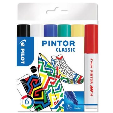  PILOT Pintor M Dekormarker készlet 1.4 mm 6 különböző klasszikus szín