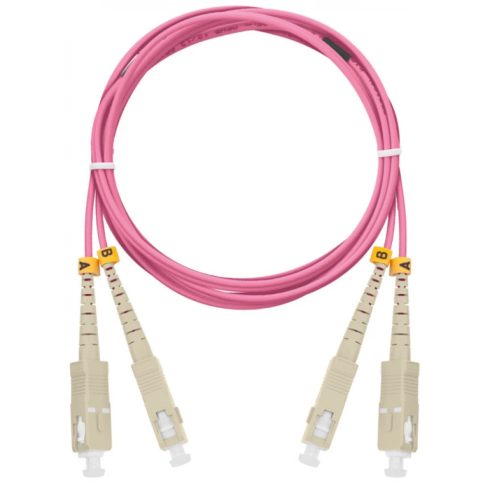 NIKOMAX Fiber Optic SC/UPC Összekötő Rózsaszín 2m NMF-PC2M4C2-SCU-SCU-002