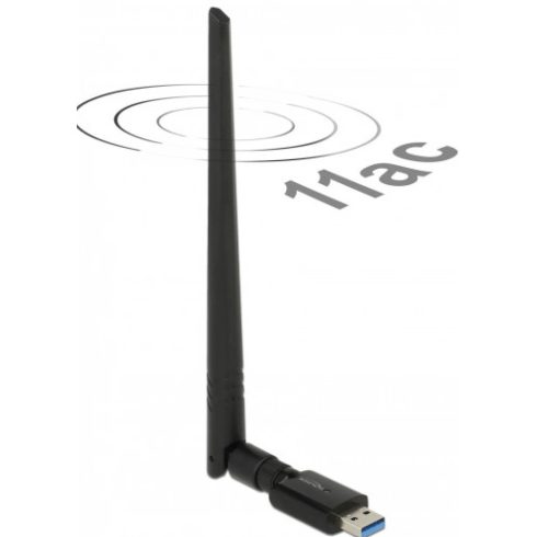 DELOCK 12535 USB 3.0-s kétsávos WLAN ac/a/b/g/n pendrive 867 + 300 Mbps külső antennával