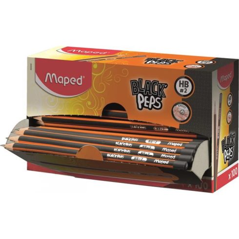 MAPED BLACK PEPS grafitceruza display HB háromszögletű