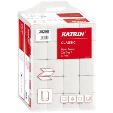   KATRIN Kéztörlő Z hajtogatott 2 rétegű 200 lap fehér 20 csomag