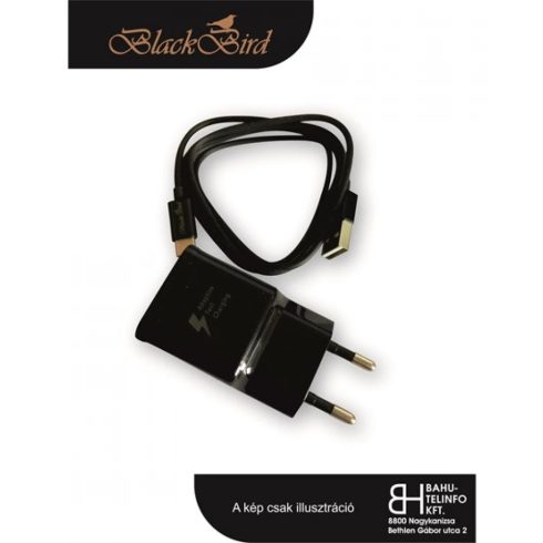 BH BlackBird 10W Telefon gyorstöltő Type-C kábel 1m fekete