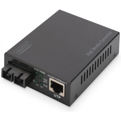 DIGITUS DN-82150 Gigabit PoE media converter RJ45 / SC MM PSE