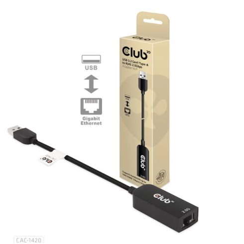 CLUB3D CAC-1420 USB 3.1 UTP Átalakító 10cm Fekete