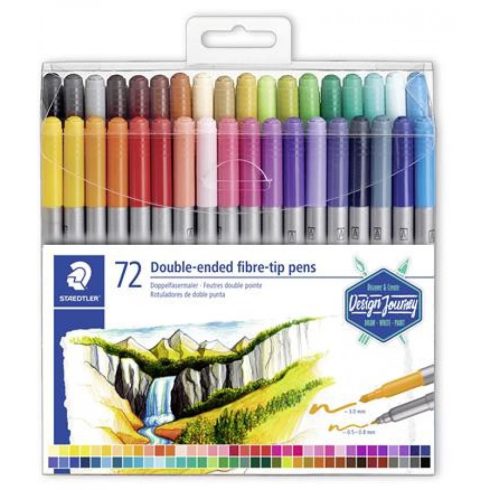 STAEDTLER Rostirón készlet 0.8/3.0 mm kétvégű Design Journey 72 különböző szín