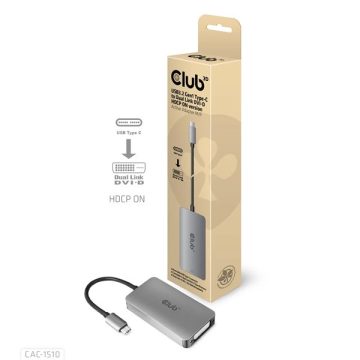   CLUB3D USB 3.1 Type C DVI-I Átalakító Szürke 10cm CAC-1510