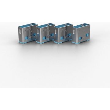 LINDY USB biztonsági dugó kék (10db/csomag)