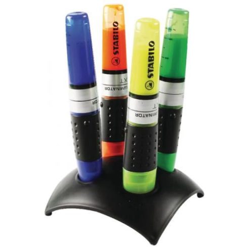 STABILO Szövegkiemelő készlet 2-5 mm műanyag asztali tartó Luminator 4 szín