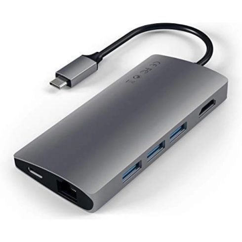 SATECHI Type-C Multi-Port Adapter 4K with Ethernet V2 szürke