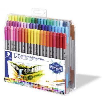   STAEDTLER Rostirón készlet 0.8/3.0 mm kétvégű Design Journey 120 különböző szín