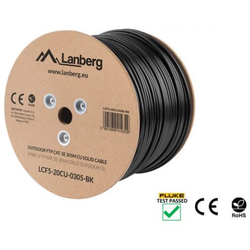 LANBERG CAT5E Összekötő Fekete 305m LCF5-21CU-0305-BK