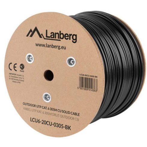 LANBERG Összekötő Fekete 305m LCU6-21CU-0305-BK