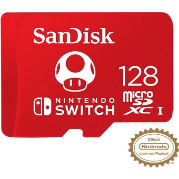 SANDISK microSDXC UHS-I card for Nintendo Switch piros 128GB