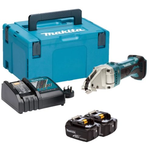 MAKITA DJS161RTJ Akkumulátoros lemezvágó + MAKPAC Gr.2 + 2 x 5.0Ah akku