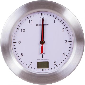 BRESSER MyTime Bath vízálló fali óra ezüst 17 cm