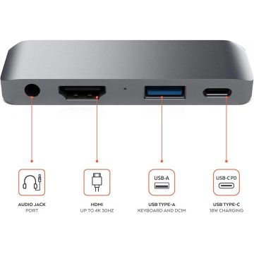 SATECHI Aluminum Type-C Mobile Pro Hub szürke