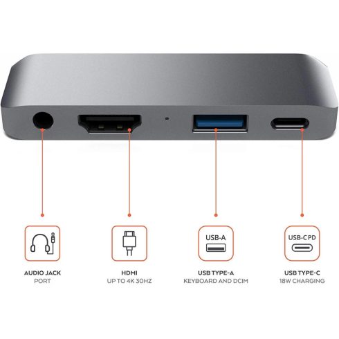 SATECHI Aluminum Type-C Mobile Pro Hub szürke