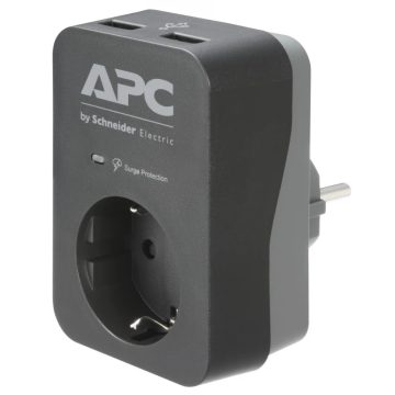   APC Essential SurgeArrest 1 aljzat túlfeszültség-védő 2x USB fekete-szürke