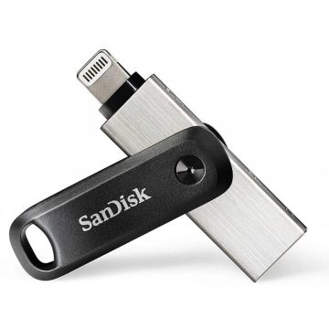   SANDISK iXpand Flash Drive Go 128GB USB 3.0 + Lightning Fekete-Ezüst v2