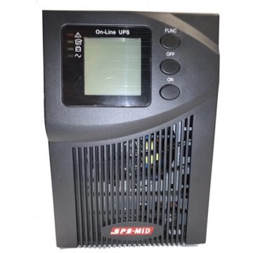 SPS MID 1000VA PF 1.0 ONLINE torony UPS LCD kijelzővel