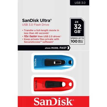 SANDISK Ultra 32GB USB 3.0 Piros-Kék