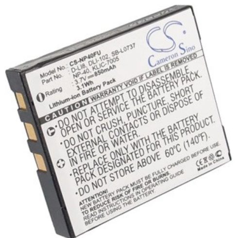 REALPOWER NP40FU BenQ DLI-102 NP-40N SB-L0737 3.7V 850mAh utángyártott akku