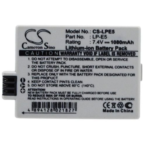REALPOWER LPE5 Canon 7.4V 1080mAh utángyártott akku Li-ion
