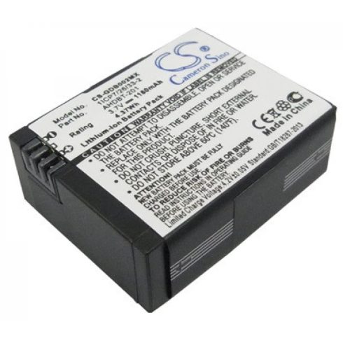 REALPOWER GDB002MX GoPro 3.7V 1180mAh utángyártott akku Li-ion