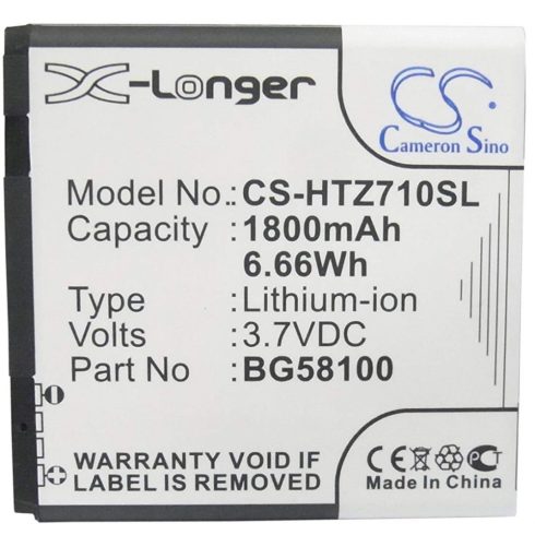 CAMERON SINO X-Longer HTC BA S780 utángyártott akkumulátor 1800mAh 3.7V
