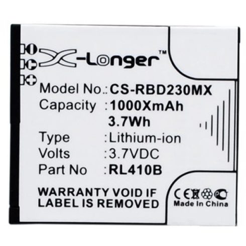 REALPOWER RBD230MX Rollei 3.7V 1000mAh utángyártott akku Li-ion