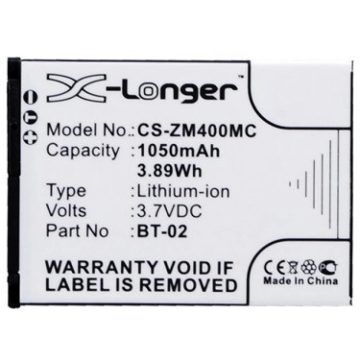   REALPOWER ZM400MC ZOOM 3.7V 1050mAh utángyártott akku Li-ion