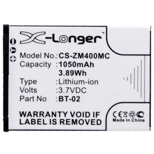 REALPOWER ZM400MC ZOOM 3.7V 1050mAh utángyártott akku Li-ion