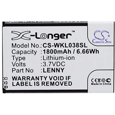 CAMERON SINO X-Longer Wiko Lenny utángyártott akkumulátor 1800mAh 3.7V