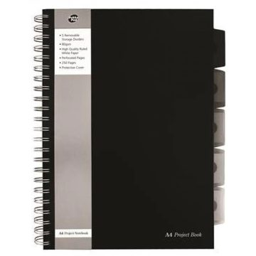   PUKKA PAD Black project book Spirálfüzet A4 vonalas 125 lap